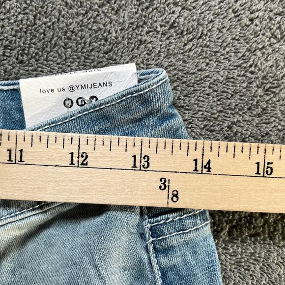 YMI Jeans Womens Size 11/30 Blue Denim High Rise Flare Side Destruction NEW - Picture 13 of 14